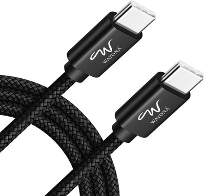 Wayona Type C 1 m USB C to USB C 65W Fast Charging Cable(Compatible with Fast Charging & Data transfer, Black, One Cable)
