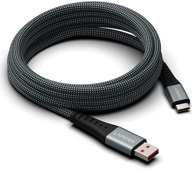 Lapster Type C 1 m LS-0148(Compatible with Smartphone, Black, Grey)