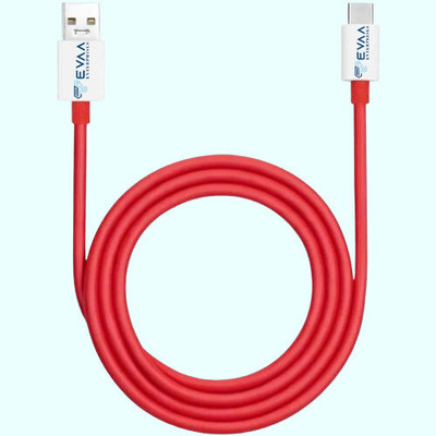 EVAAENTERPRISES Type C 6 A 1 m Braided Nylon USB A to USB C data cable(Compatible with Type-C Cable, Red, One Cable)