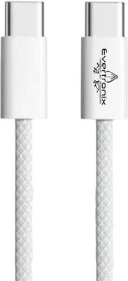 EVERTRONIX Type C 1 m USB Type C Cable 3A 1m 45W PD Fast Charging Type C to Type C (Compatible with iPhone 15 Series And All types of Type-C enabled devices)(Compatible with All Type C Supported Devices, White, One Cable)