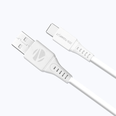 ZEBRONICS USB Type C Cable 2.4 A 1 m PVC ZEB - TU240P PLUS(Compatible with Mobile, White)