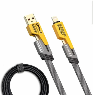 Ruskin USB Type C Cable 2 A 1 m Copper USB Type C Cable 1 m Type C 4 IN 1 Multi Functional Charging Cable(Compatible with Mobile, Black, Yellow, One Cable)