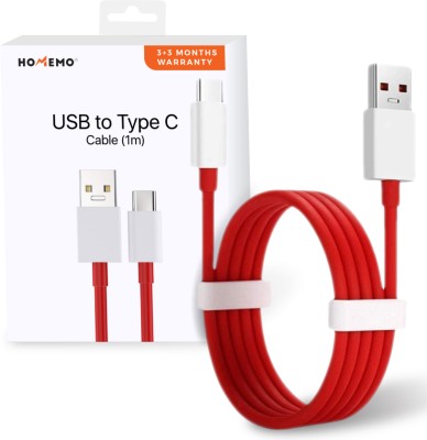 HOMEMO USB Type C Cable 6 A 1 m Type C Dash/Wrap Charging USB Data Cable for OnePlus Devices(Compatible with One_plus 12/11/11R/10/R/9pro/9r/9t/Nord 3 Lite/2T/CE 2 Lite/8 Pro/8/7Pro/7, For OnePlus 12&11&10&8T&9/ 9R&9 Pro&9RT&10R&Nord & For All Type C Devices, One Cable)