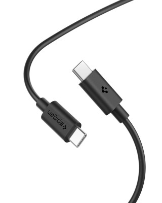 Spigen USB Type C Cable 3 A 1 m PB2303(Compatible with Mobile, Black, One Cable)