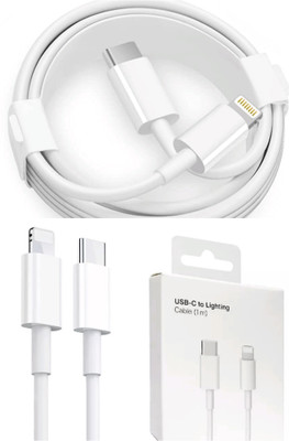 SANNO WORLD USB Type C Cable 2.1 A 1 m TPE 20W Fast Charging USB Type C Adapter with Type C Lightening Cable(Compatible with Apple iphone Device, White, One Cable)
