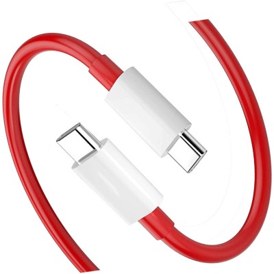 hirdesh USB Type C Cable 1 m USB Type C Cable RED 6.5A 65W-10W/6.5A(Compatible with ALL ANDROID PHONES,SMART DEVICES,VOOC,DASH,WARP,DART CHARGING, Red, One Cable)