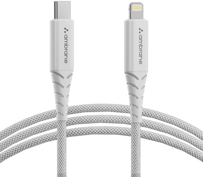 Ambrane USB Type C Cable 1.25 m ABTL-125(Compatible with Smartphone, White)