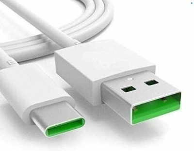 VOOCfiT USB Type C Cable 6.5 A 1 m COPPER BRAIDING Vooc/SuperVooc 8A(Compatible with OPPO VOOC Flash Charger 30W / 50W / 65W & OPPO SuperVOOC Charger 50W / 65W, White Green, One Cable)