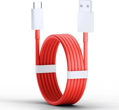 vismac USB Type C Cable 10 A 1 m copper WARP/DASH Charging Type C Charging Adapter Cable for Android Phone(Compatible with Oneplus, Realme, Oppo, Vivo, IQOO, Red, One Cable, USB Type A To USB Type C)