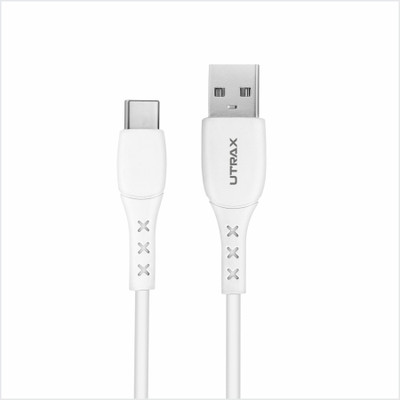 UTRAX USB Type C Cable 3.1 A 1 m Fast Charging and Sync Cable(Compatible with All Type C USB Supported Devices, White, One Cable)