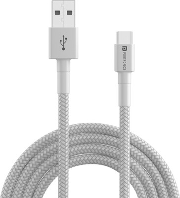 Portronics USB Type C Cable 2 A 1 m Konnect B(Compatible with Smartphone, White, One Cable)