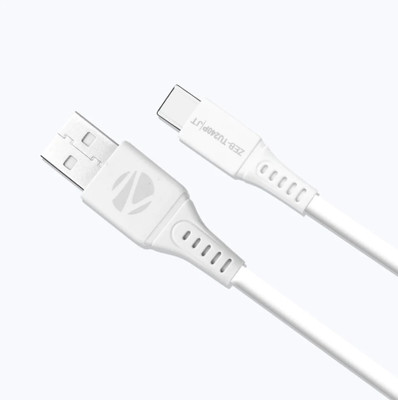 ZEBRONICS USB Type C Cable 2.4 A 1 m ZEB-TU240P 18W HIGH SPEED CABLE(Compatible with MOBILE CHARGER, DATA SYNC, White, One Cable)
