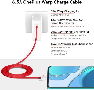 ASTOUND USB Type C Cable 2 A 1 m 1 mtr Type-C Charger Warp Charge Cable(Compatible with Type-C enabled devices, Red, One Cable)