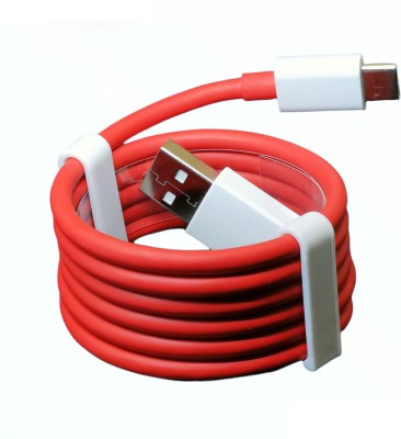 Uneek USB Type C Cable 6.5 A 1 m OEM 65W-10V/6.5A VOOC/WARP/DASH/DASH/SUPERVOOC/SUPERDART CHARGER CABLE(Compatible with OPPO/REALME/ONEPLUS, VOOC/DASH/WARP/DART CHARGING, Red & Red, One Cable)