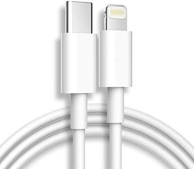 Gadget Zone Lightning Cable 1.01 m 20W Fast Charger USB Type C Adapter with Type C Lightening Cable(Compatible with Apple iphone Device, White, One Cable)