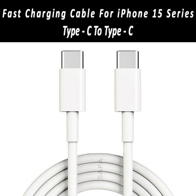 Safa USB Type C Cable 4.5 A 1 m 20W_45W Type-C To Type-C Fast Charging Cable Support iPhone 15 / iPhone 15 Pro / iPhone 15 Pro Max(Compatible with MACBOOK / IPAD / TABLETS / SAMSUNG / GOOGLE / NOTHING /, White)