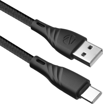 ZEBRONICS USB Type C Cable 1.5 m ZEB-UT300(Compatible with Mobile, Black)