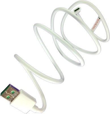 NUKAICHAU USB Type C Cable 6.5 A 1.00153999999998 m Copper Braiding SUPER FAST Premium Quality Fast Charging Type-C Data Cable For Redmi(Compatible with car charger fast charging mobile, White, One Cable)