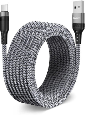 Verilux USB Type C Cable 5 m Type C Charging Cable 15W 3A Fast Charging 16.4ft Long(Compatible with Mobile, Grey, One Cable)