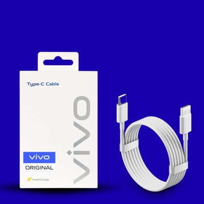 vivo USB Type C Cable 4.2 A 1 m High-Speed 4.1A Type C Data Cable 100 cm | Model 3524 | Fast Charging(Compatible with Mobile, White, One Cable)