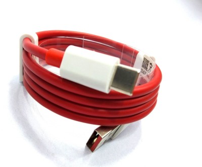 AIZIAN USB Type C Cable 6.5 A 1.00029 m Copper Braiding 30W WARP Charging Cable for OnePlus 8/8T, 7, 6T/ 6, OnePlus 5T/ 5, OnePlus 3T(Compatible with 25 wattt samsung mobile charger, Red, One Cable)