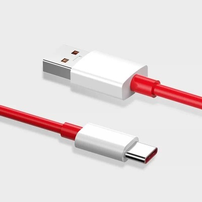 AYUVEDA USB Type C Cable 6.5 A 1.00082999999999 m Copper Braiding 65W Warp Vooc Dash Dart Supervooc Superdart Car & Mobile Charger Cable(Compatible with 65w fast charging mobile realme, Red, One Cable)