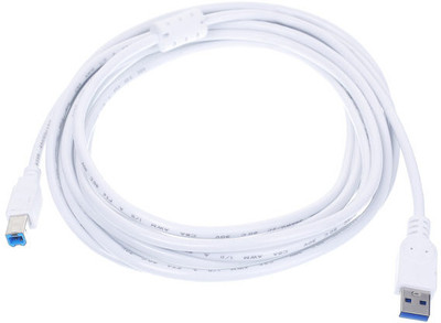 Kuberi USB Type C Cable 4 A 5 m Rubber USB Printer cable 5 M 2.0 V(Compatible with Multi, White, One Cable)