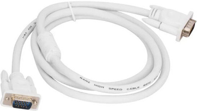 Hanumano VGA Cable 4 A 1.5 m Rubber VGA TO VGA Cable 1.5 M(Compatible with Multi, White, One Cable)