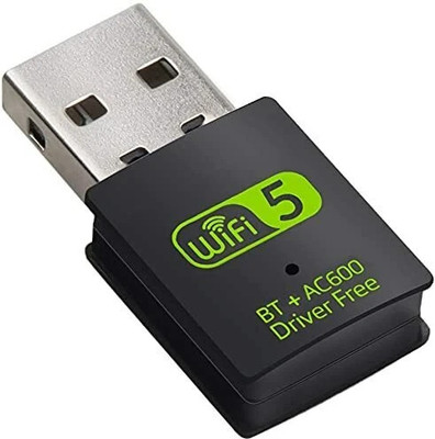Techdash USB WiFi Adapter 600mbps 5ghz 2 in One Combo WiFi and BT Dongle RTL8821CU Data Card(Black)