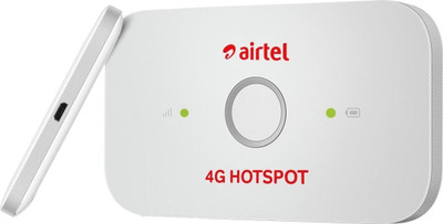 Airtel E5573s Unlocked Router All Sim supported+ 1 Year Rd service free Data Card(White)