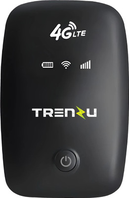 Trenzu 4G LTE WiFi Dongle | 150Mbps Portable Hotspot | Universal SIM Support Data Card(Black)