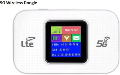 Muvit 4G Wireless Dongle with 5G All SIM Network Support with LCD Display Data Card(up to 300Mbps Data Card 3000mAh Battery Up to 10 Devices White)