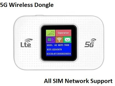 X88 Pro 5G Wireless Dongle with All SIM Network Support with LCD Display Plug & Play Data Card(White)