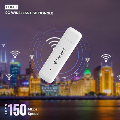 LAPCARE LDF 90 USB 4G modem with all Sim Network Support, 4G Data Card with Wifi Adapter Data Card(White)
