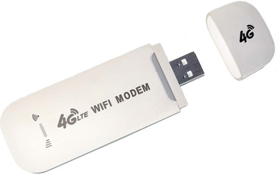 Zeorgia 4G LTE WiFi USB Dongle | All SIM Network Support, up to 150Mbps Speed, Plug/Play Data Card(White)