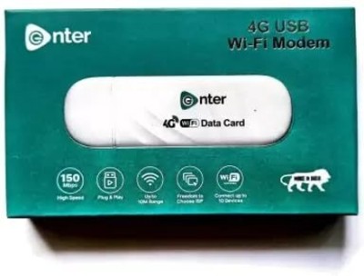 Enterr ALL SIM SUPPROTED 4G USB WI-FI SIM MODEM DATACARD Data Card(White)