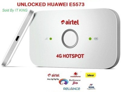 Airtel E5573s-606 Unlocked Router All Sim supported Data Card(White)