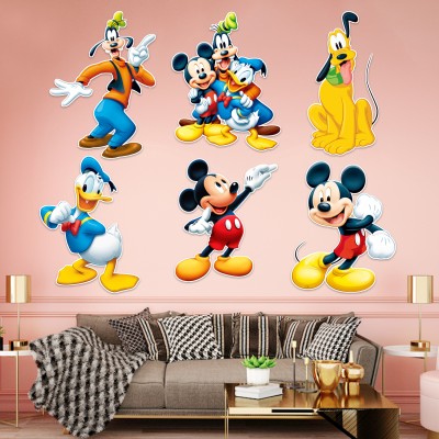 ZYOZI 10 inch Mouse Clubhouse Theme CardStock Cutout, Mikky Birthday Decorations Kit Self Adhesive Sticker(Pack of 7)