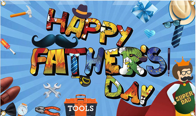Festiko Multicolor Father's Day Backdrop
