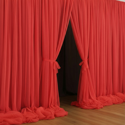 1iAM Red Net For Home Decoration - Pack of 4 | All Events Decoration Combo Pack