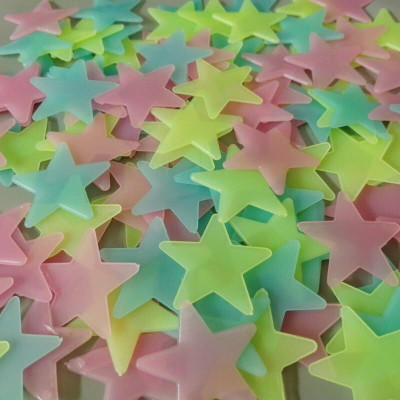 Andrey 3 cm radium star pack of 100 Glow in the Dark Sticker(Pack of 100)