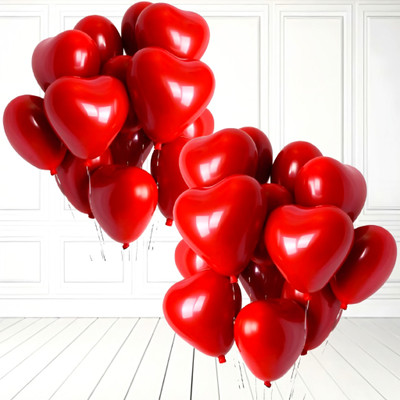 LOONS PEDDLER Red Heart balloon decoration combo for valentines, Wedding, Anniversary and Birthday