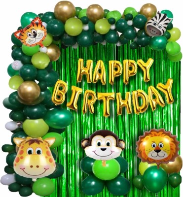viyan enterprises Jungle theme Birthday Party Decorations Pack of 50(Multicolor)