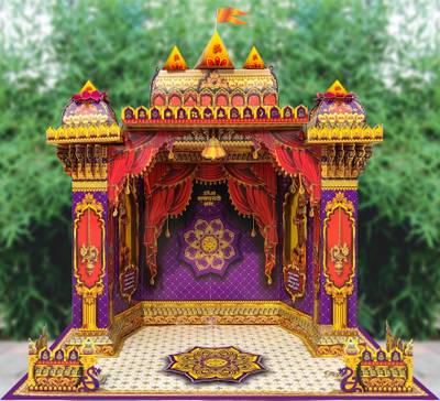 shree space Gold A1 Mandir Makhar 3D Paper Makhar Paper Decoration ...