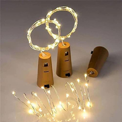 Sarvatr 20 LEDs 2 m Yellow Steady Bottle Rice Lights(Pack of 5)