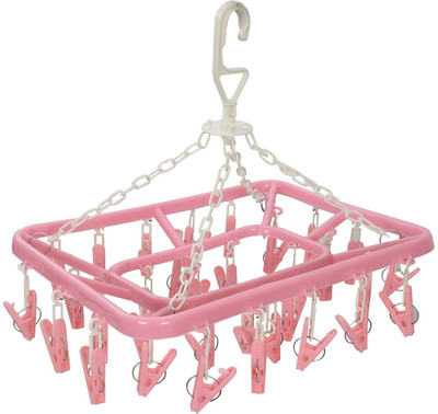 Collectrio Plastic Ceiling Cloth Dryer Stand 360 Degree Portable & Rotatable 32 Clips Space Saving(1 Tier)