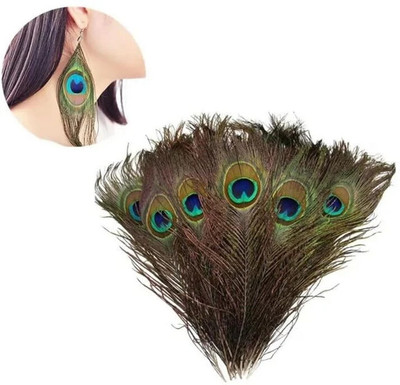Rajmart Global Pack of 15 Decorative Feathers(45-50 cm Real Mor Pankh Peacock Feather)