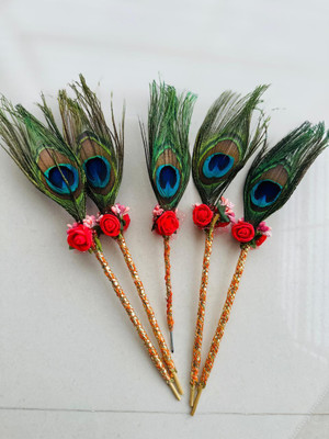 Sparnux Pack of 5 Decorative Feathers(10 Peacock Feather)