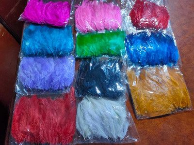 Mighty Pack of 500 Decorative Feathers(3_4 inch Synthetic Material)