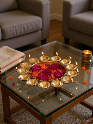 HYATT CREATION URLI8D10X10 Iron Decorative Platter(Gold)